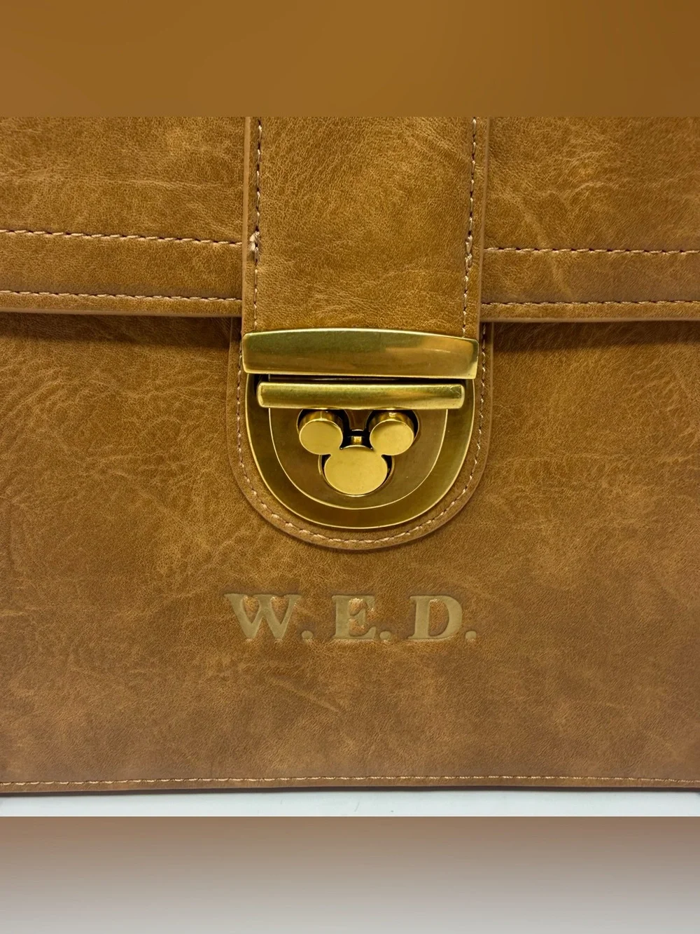 Walt’s Office Disney Company Store D23 2026 Vegan Leather Messenger Bag W.E.D.